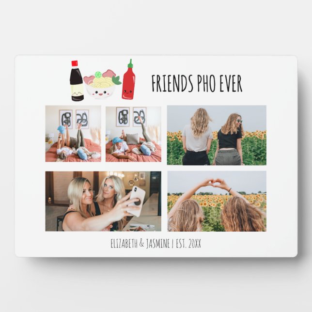 Friends Pho Ever Kawaii Photo Collage Custom Plaque (Front)