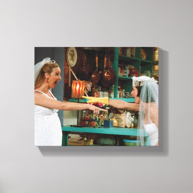 FRIENDS™ | Phoebe and Monica in Wedding Dresses Canvas Print (Front)