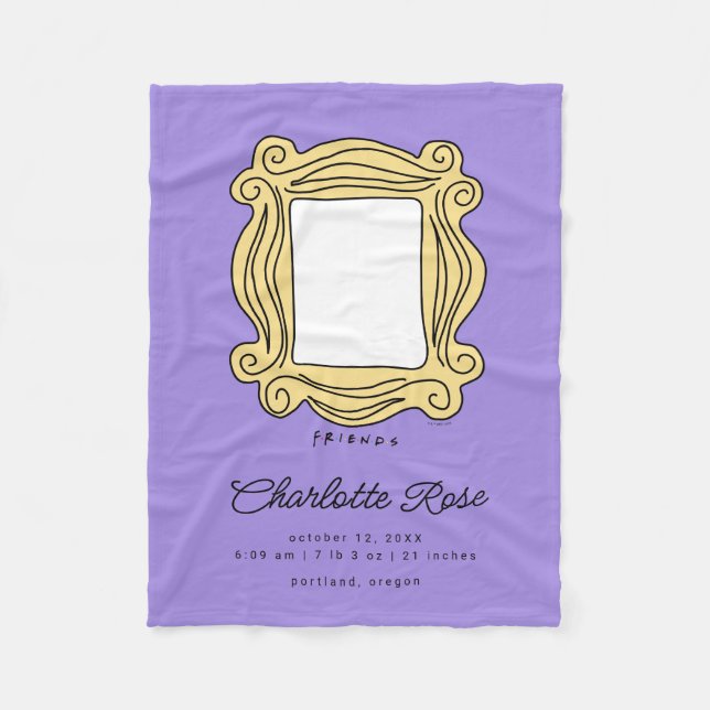 FRIENDS™ Picture Frame | New Baby Birth Stats Fleece Blanket (Front)