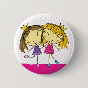 Friends pink princess 2 inch round button