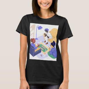 Friends Playing Cards Together Indoors T-Shirt