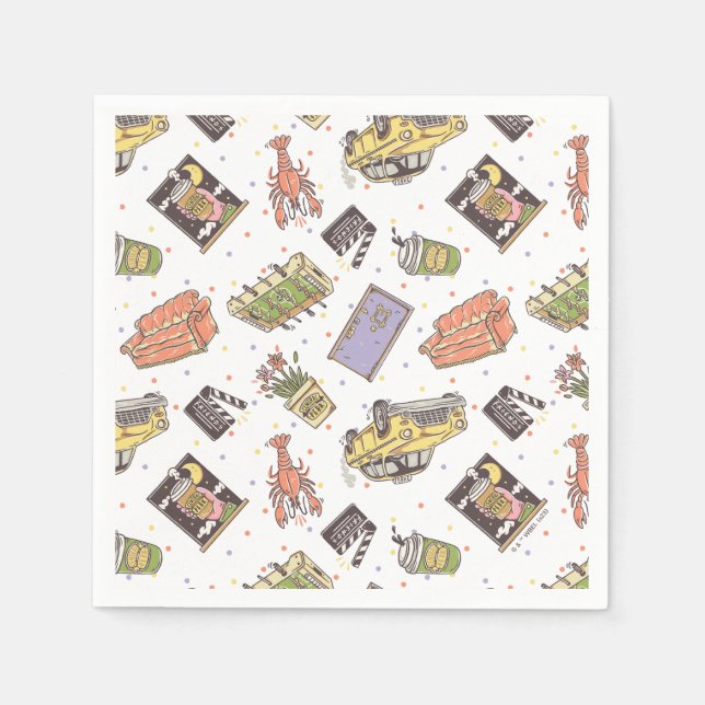 FRIENDS™ | Polka Dot Icon Pattern Napkin (Front)