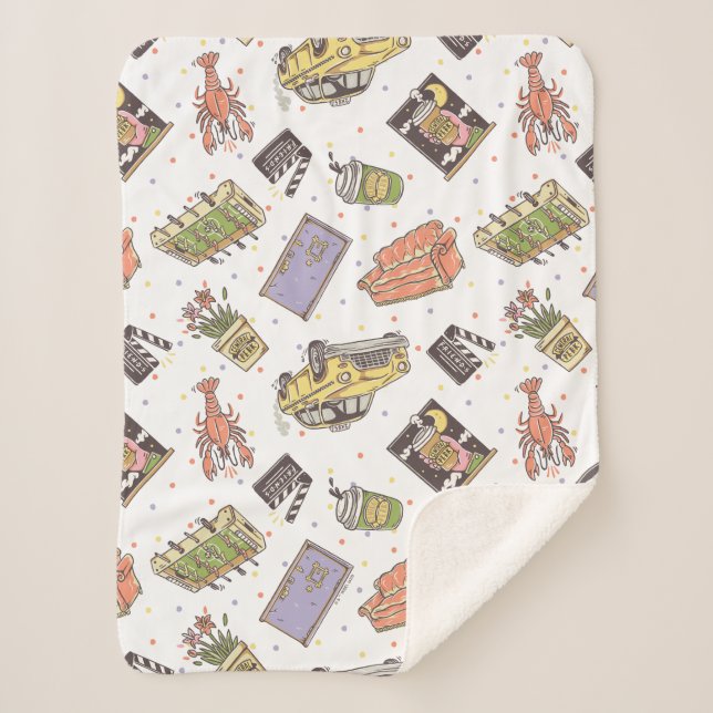 FRIENDS™ | Polka Dot Icon Pattern Sherpa Blanket (Front)