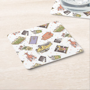 FRIENDS™   Polka Dot Icon Pattern Square Paper Coaster