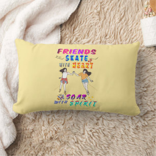 Friends Polyeste Skate With Heart Soar With Spirit Lumbar Pillow