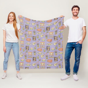 FRIENDS™   Purple Icon Pattern Fleece Blanket