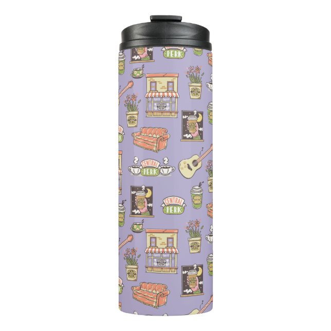 FRIENDS™ | Purple Icon Pattern Thermal Tumbler (Front)