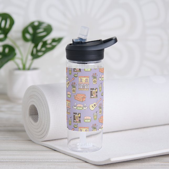 FRIENDS™ | Purple Icon Pattern Water Bottle (Yoga)