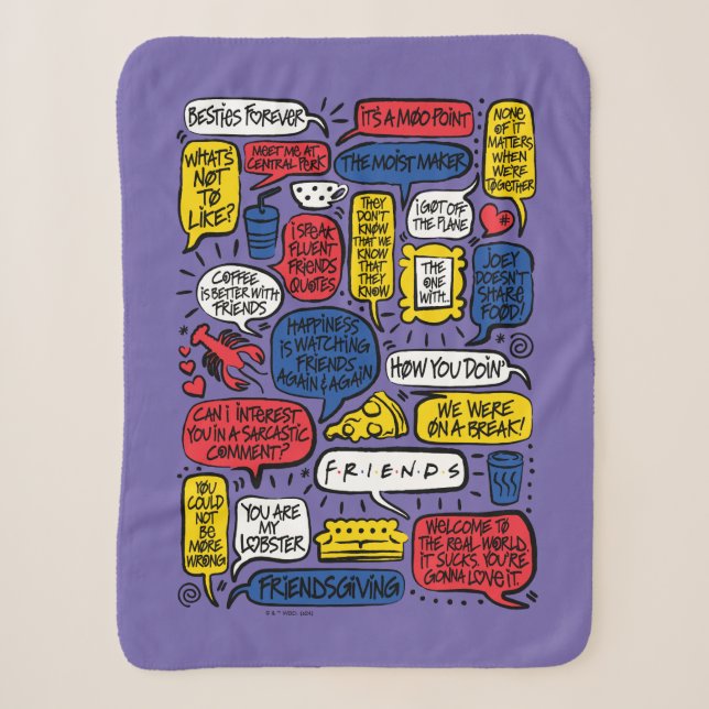 FRIENDS™ Quotes Sherpa Blanket (Front)