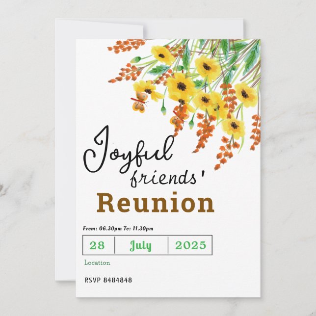 Friends' Reunion Invitations  (Front)