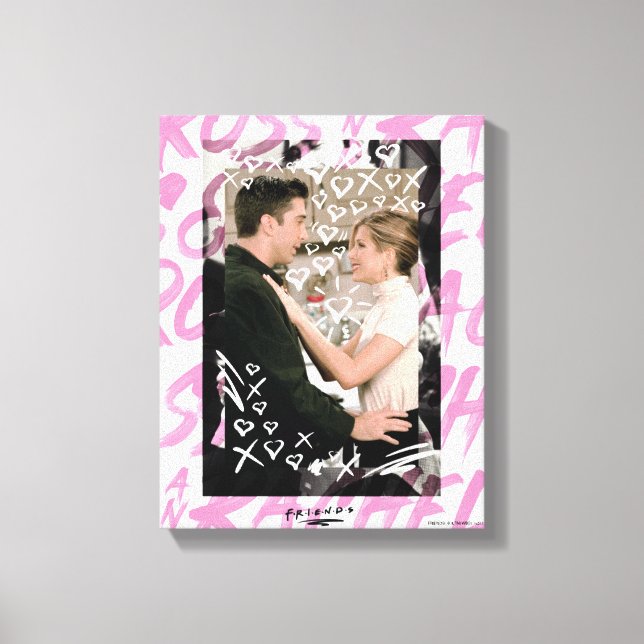 FRIENDS™ | Ross And Rachel Doodled Hearts Canvas Print (Front)
