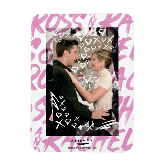FRIENDS™ | Ross And Rachel Doodled Hearts Magnet (Vertical)