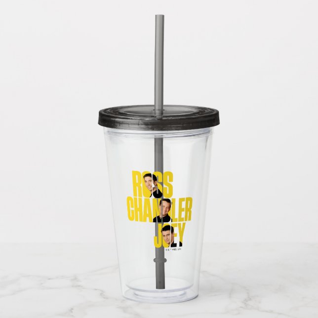 FRIENDS™ | Ross, Chandler & Joey Acrylic Tumbler (Front)