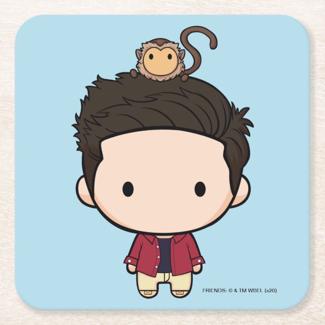 FRIENDS™ | Ross Chibi Square Paper Coaster (Front)