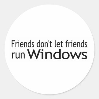 Friends Run Windows Classic Round Sticker