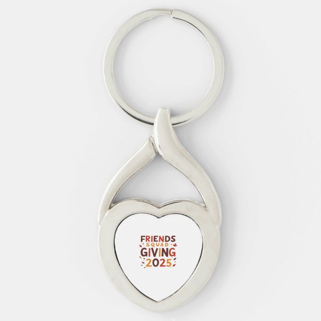 Friends Squad Giving 2025 Autumn Fall Thankful Tha Keychain (Front)