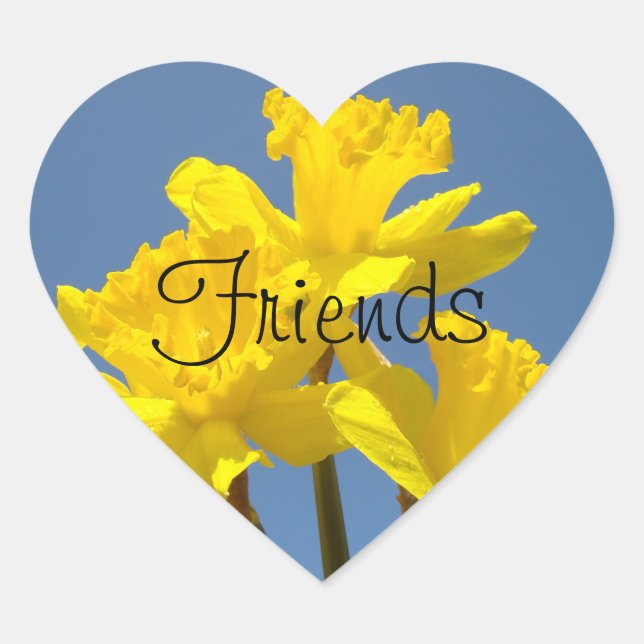 Friends stickers Daffodil Flowers Heart Sharped (Front)