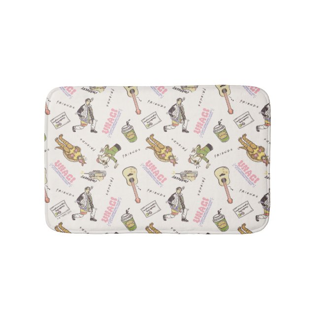 FRIENDS™ Tan Cartoon Pattern Bath Mat (Front)