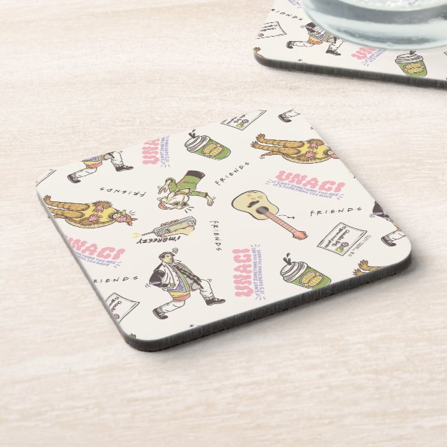 FRIENDS™ Tan Cartoon Pattern Coaster (Left Side)