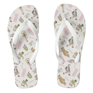 FRIENDS™ Tan Cartoon Pattern Flip Flops