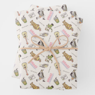FRIENDS™ Tan Cartoon Pattern Wrapping Paper Sheet