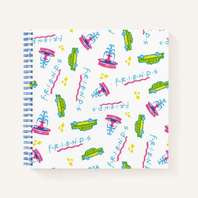 FRIENDS™ Taxi and Water Fountain Pattern Notebook (Front)