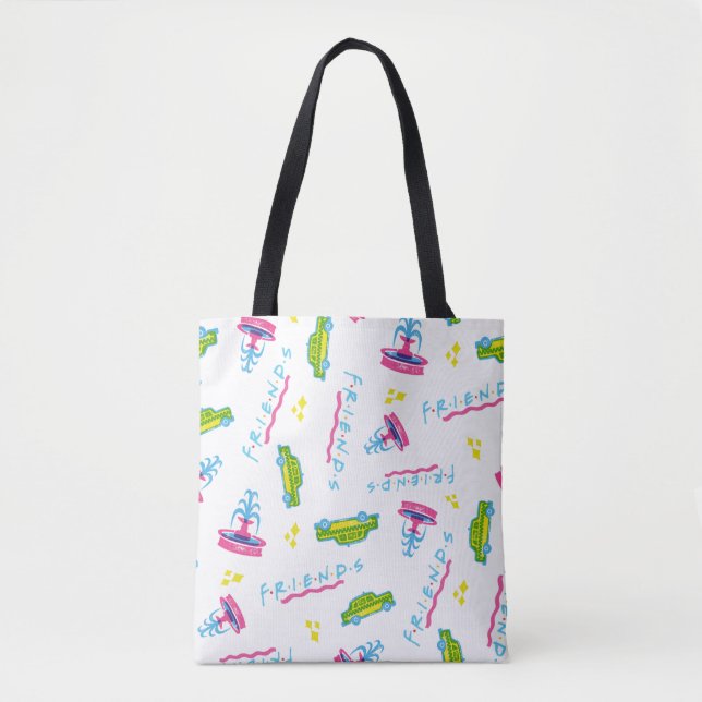 FRIENDS™ Taxi and Water Fountain Pattern Tote Bag (Front)