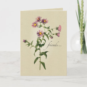Friends, Thank You, Pink Flowers, Religious You Card