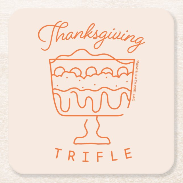 FRIENDS™ | Thanksgiving Trifle Square Paper Coaster (Front)