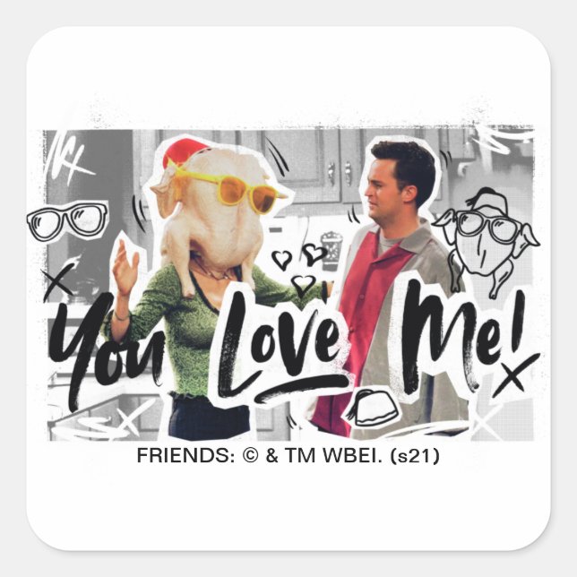 FRIENDS™ | Thanksgiving Turkey Head Monica Square Sticker (Front)