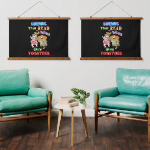 Friends That Read Together Stay Together Hanging Tapestry