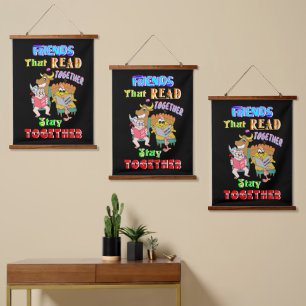 Friends That Read Together Stay Together Hanging Tapestry