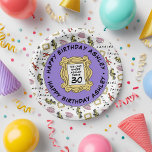 FRIENDS™ | The One With the Birthday Paper Plate<br><div class="desc">Celebrate your birthday with these FRIENDS™-themed paper plates,  featuring iconic symbols from the beloved TV show. Personalize them by adding your name and age to make your party truly unique. Perfect for fans of the series,  these plates add a touch of nostalgia to any celebration.</div>