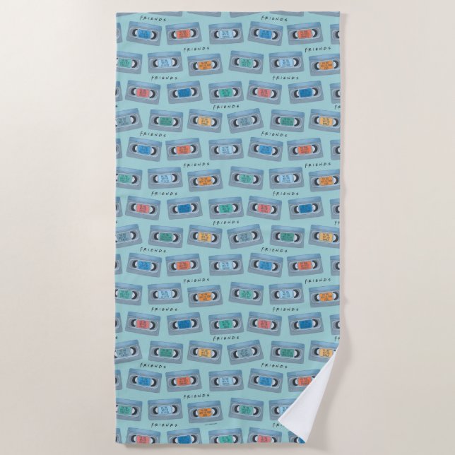 FRIENDS™ | The One With Video Tape Pattern Beach Towel (Front)