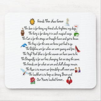 Friends Then Now Forever Poem on Mousepad
