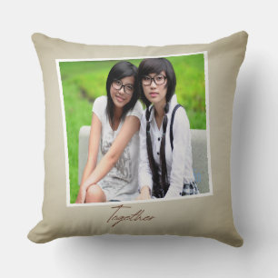 Friends together custom photo Throw Pillow