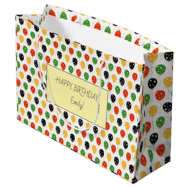 FRIENDS tv show Birthday Stripes Girly Elegant  Large Gift Bag (Back Angled)