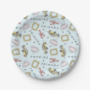 FRIENDS™ Watercolor Icons Pattern Paper Plate