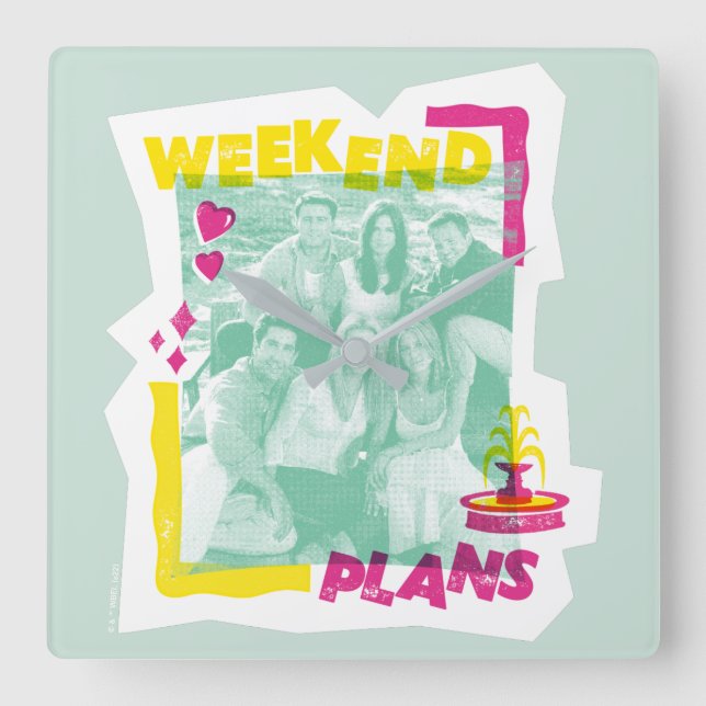 FRIENDS™ | Weekend Plans Square Wall Clock (Front)