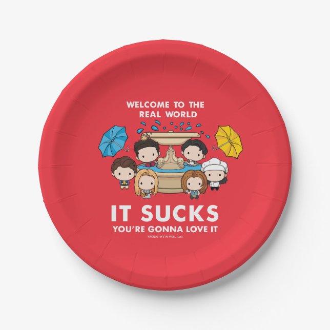 FRIENDS™ | Welcome to the Real World Chibi Paper Plate (Front)