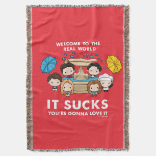 FRIENDS™   Welcome to the Real World Chibi Throw Blanket