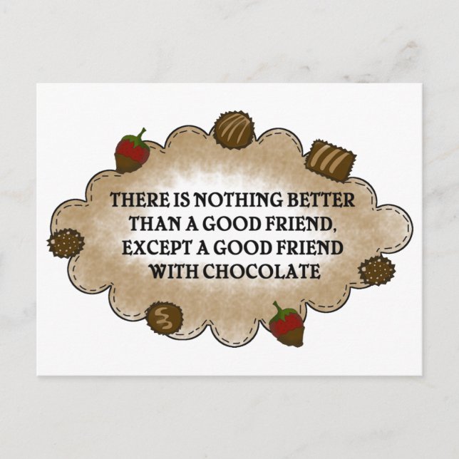 Friends With Chocolate Postcard (Front)