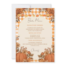 Friendsgiving Bar Menu Sign Signature Drinks
