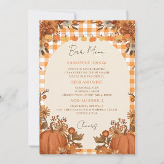 Friendsgiving Bar Menu Sign Signature Drinks Invitation