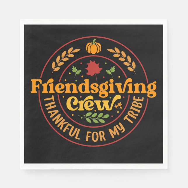 Friendsgiving Crew Thankful for my Tribe Napkin (Front)