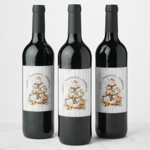 Friendsgiving Dinner Autumn  Wine Label