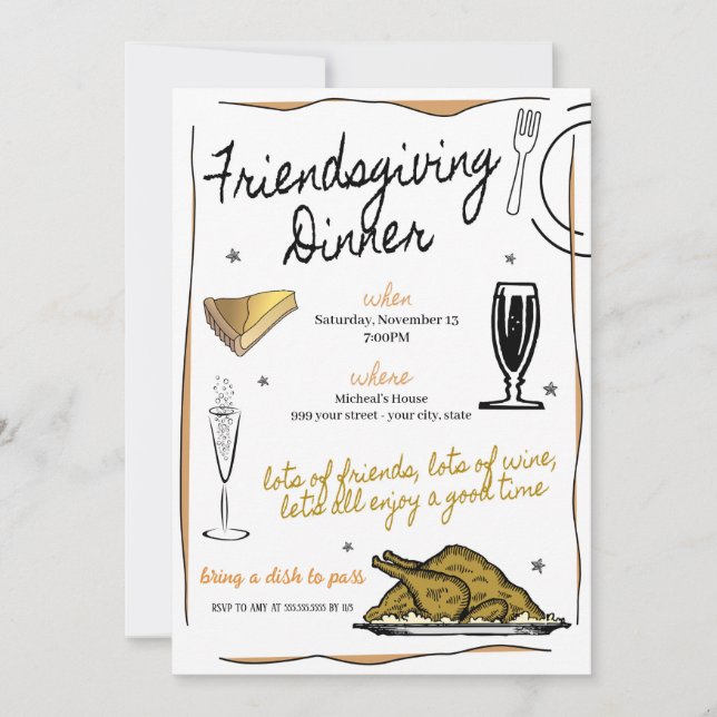 Friendsgiving Dinner Invitation (Front)