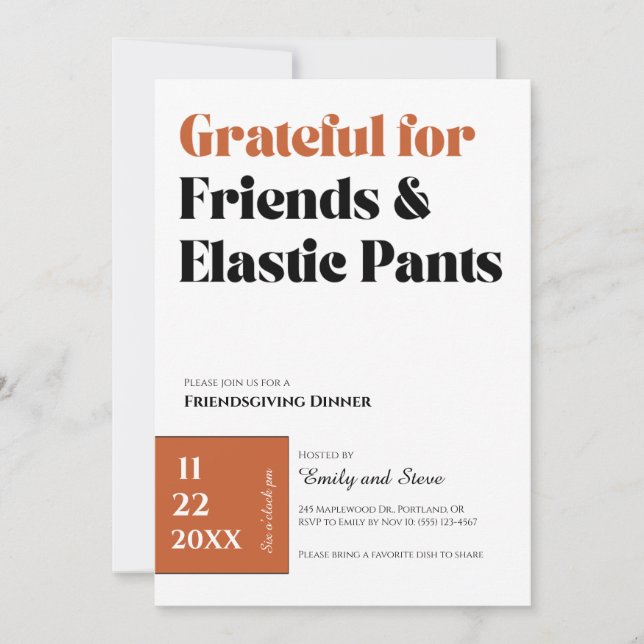 Friendsgiving Dinner Invitation (Front)