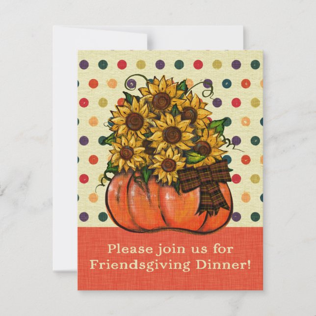 Friendsgiving Dinner Invitation | Sunflowers (Front)