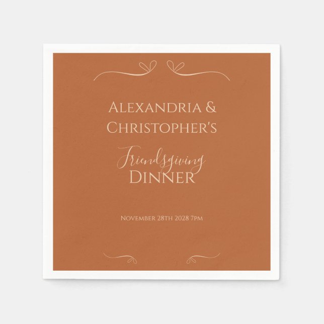 Friendsgiving Dinner Party Chic Elegant  Napkin (Front)